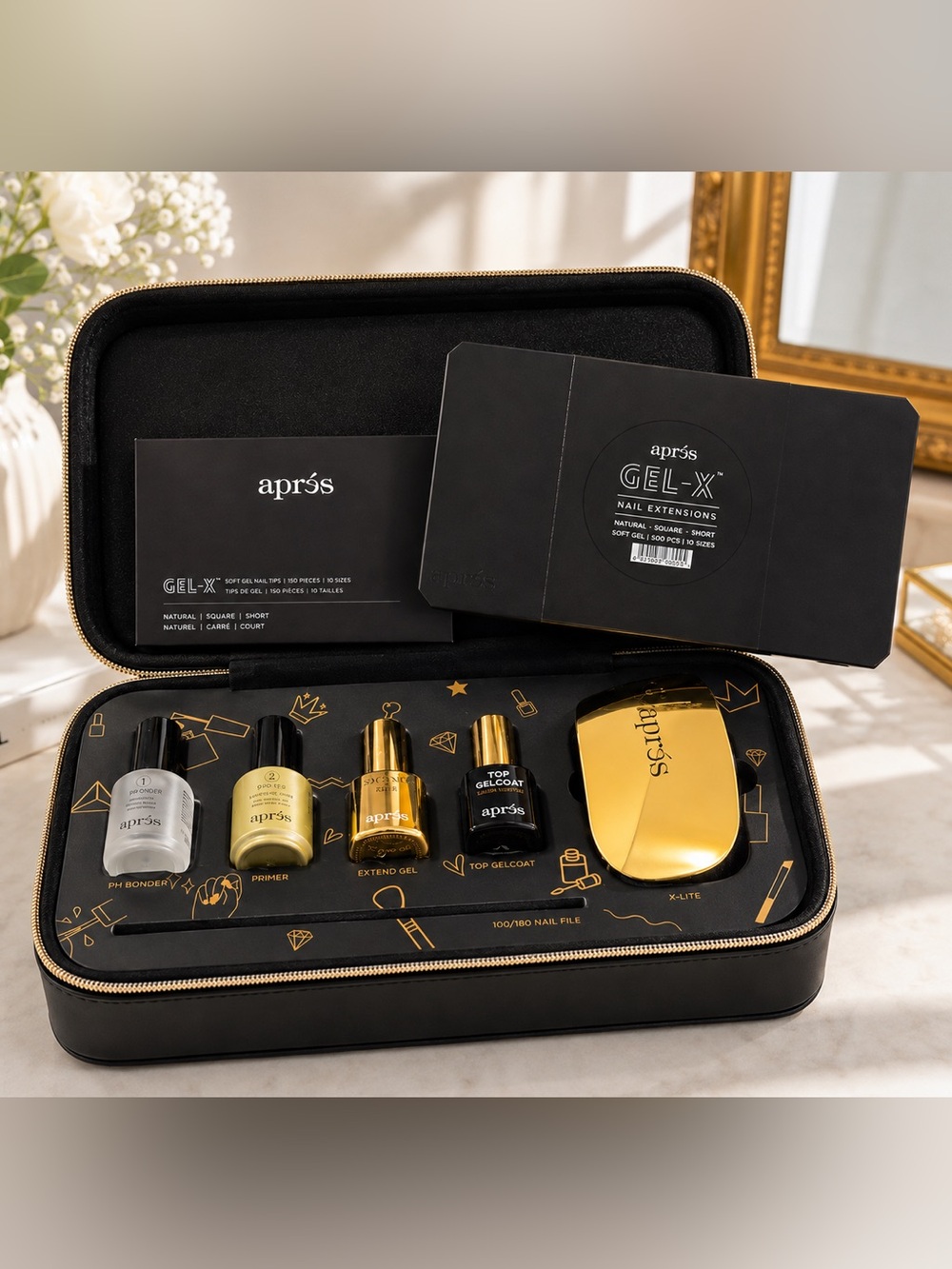 ✨ Aprés Gel-X At-Home Nail Extension System + Gold X-Lite Lamp ✨